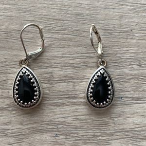Excellent condition black and silver drop earrings